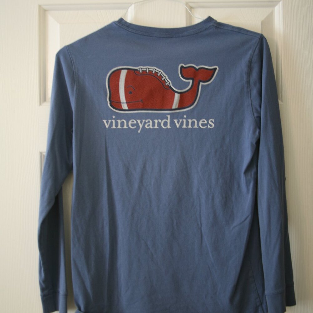 Vineyard Vines Boys Long Sleeve T-Shirts, Lot of 2, Size L(16), White and Blue